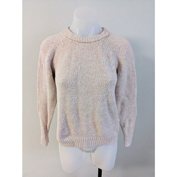 Lavie Size XS Knit Sweater Pullover Light Pink Cotton Wool Blend Crew Neck - Picture 2 of 10